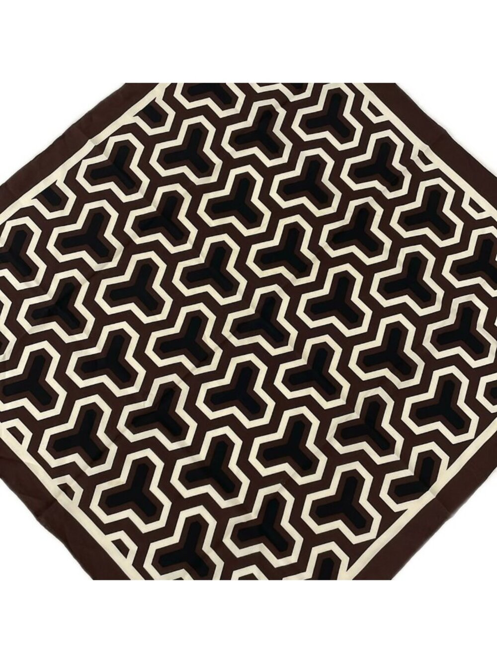 Gucci Scarf Dark Brown Ivory Navy